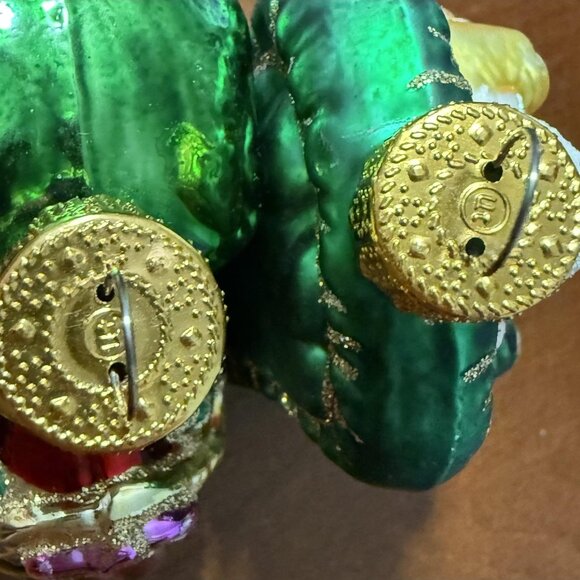 Vintage UT Santa & Train Christmas Ornaments Set Retro Hand Painted Blown Glass - Picture 2 of 7